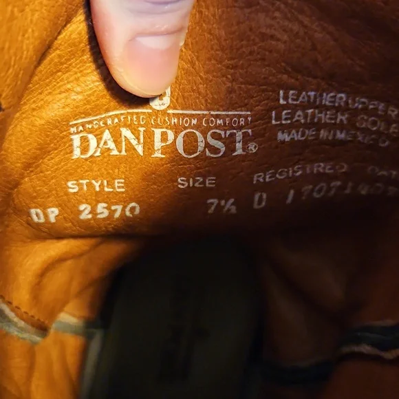 Dan Post | "Sidewinder" Black Western Boots | Sz 8.5| Festival, Boho, Southwest - Picture 7 of 9